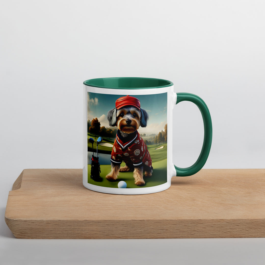 Yorkipoo Golfer- Mug with Color Inside v2