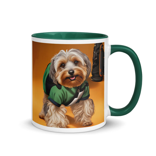 Yorkipoo Golfer- Mug with Color Inside v11