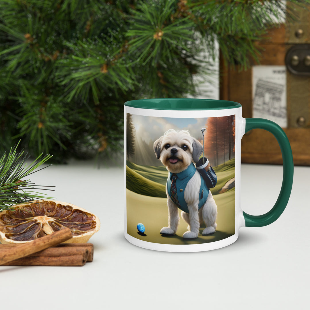 Pugapoo Golfer- Mug with Color Inside v2