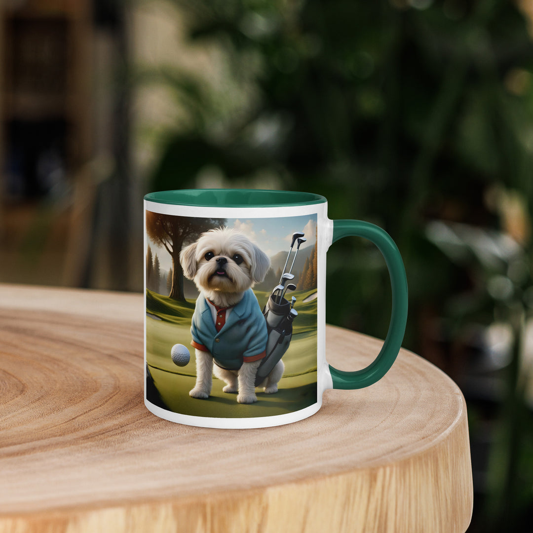 Pugapoo Golfer- Mug with Color Inside v4