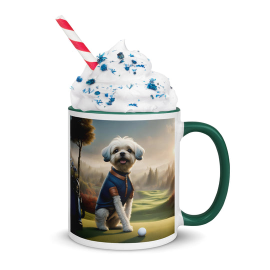 Pugapoo Golfer- Mug with Color Inside v7