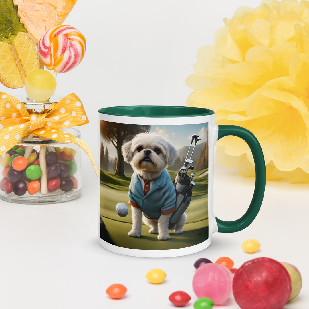 Pugapoo Golfer- Mug with Color Inside v5