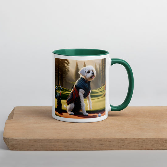 Pugapoo Golfer- Mug with Color Inside v8