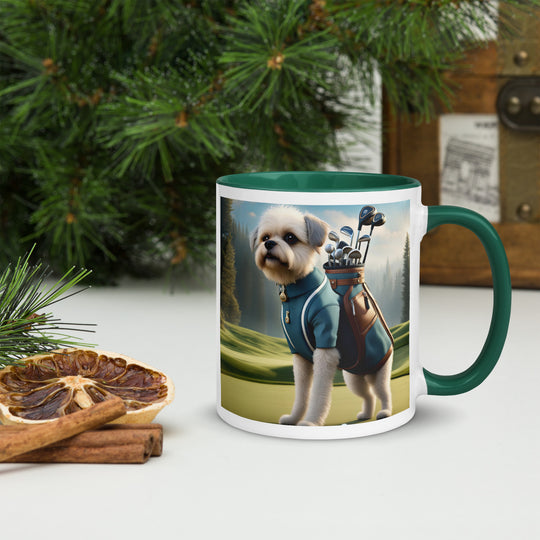 Pugapoo Golfer- Mug with Color Inside v9