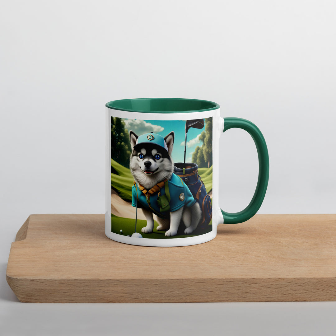 Pomsky Golfer- Mug with Color Inside