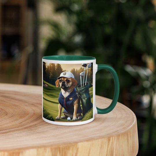 Puggle Golfer- Mug with Color Inside