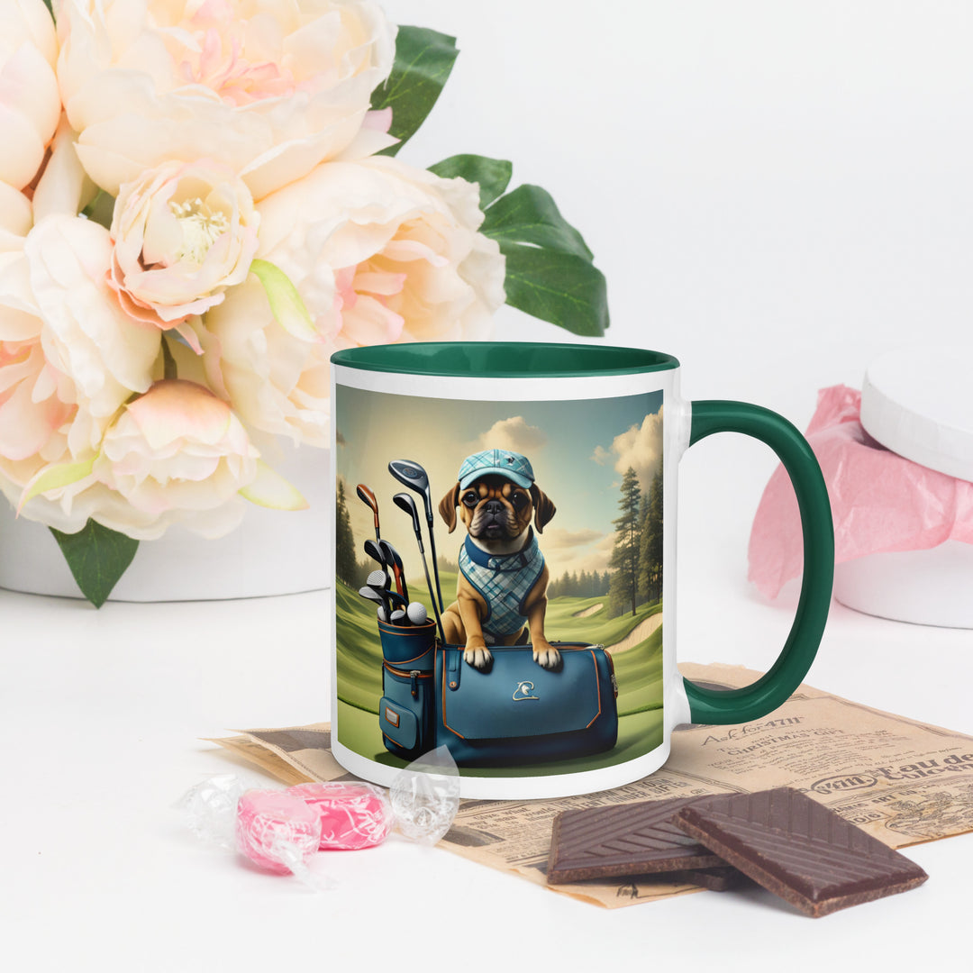 Puggle Golfer- Mug with Color Inside v2