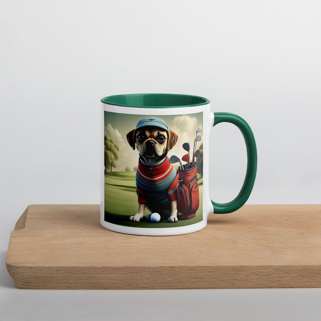 Puggle Golfer- Mug with Color Inside v3