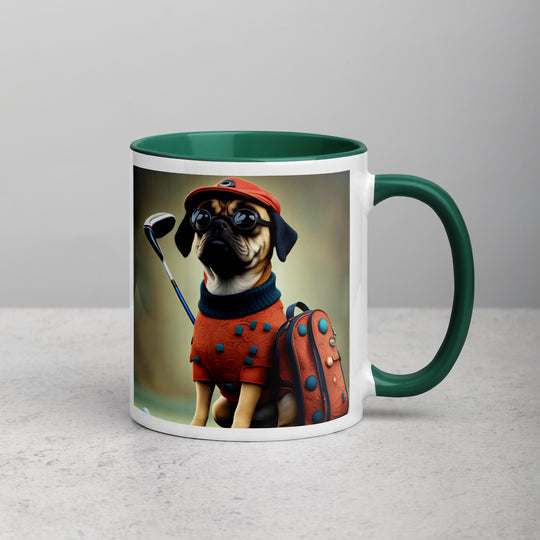 Puggle Golfer- Mug with Color Inside v4