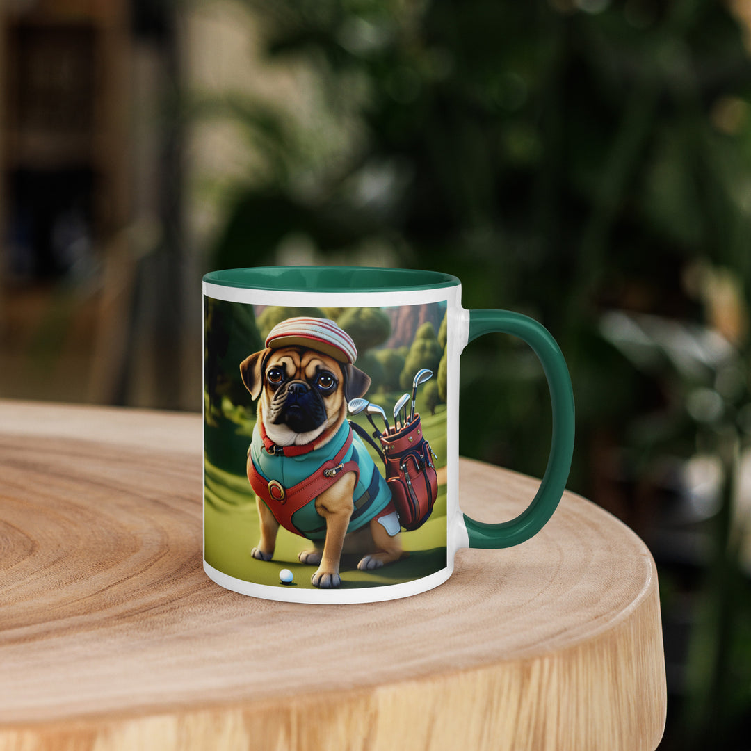 Puggle Golfer- Mug with Color Inside v5