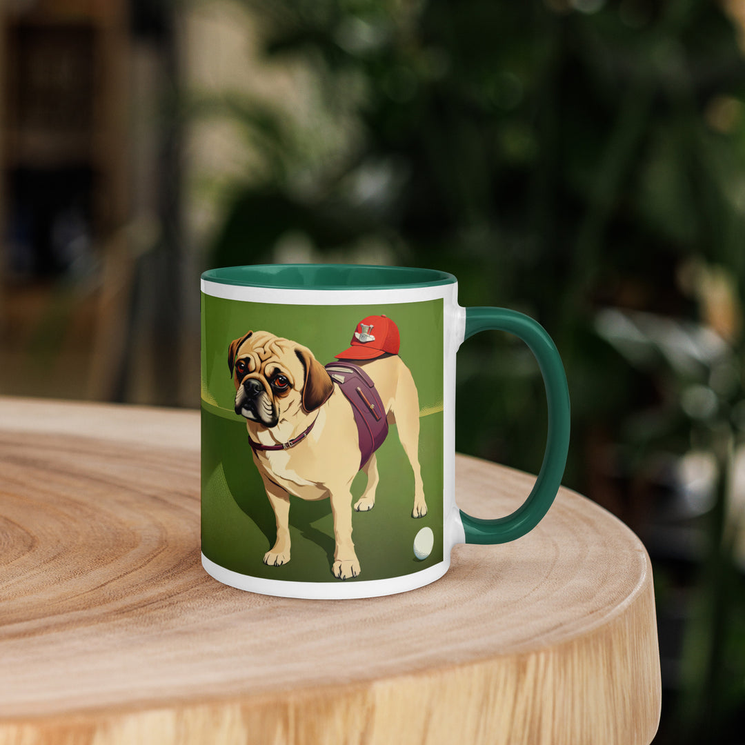 Puggle Golfer- Mug with Color Inside v11