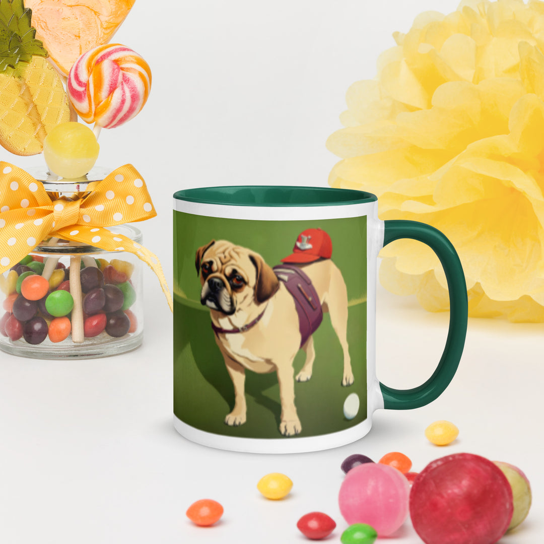 Puggle Golfer- Mug with Color Inside v12