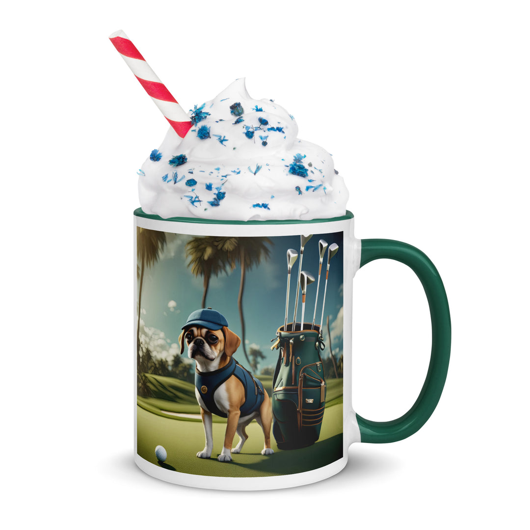 Puggle Golfer- Mug with Color Inside v13