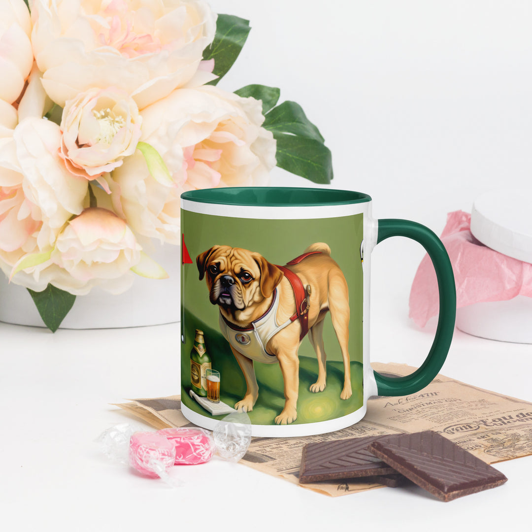 Puggle Golfer- Mug with Color Inside v15