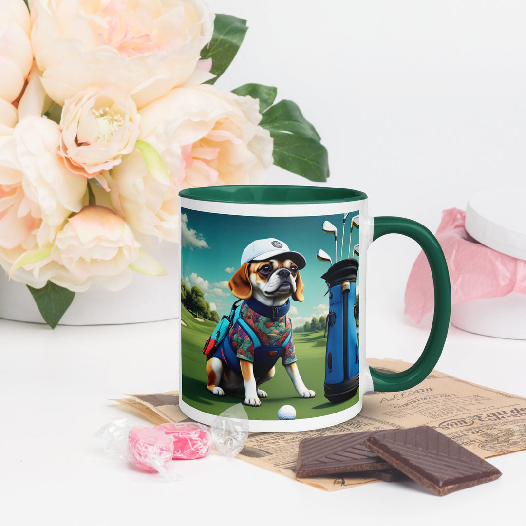 Puggle Golfer- Mug with Color Inside v17