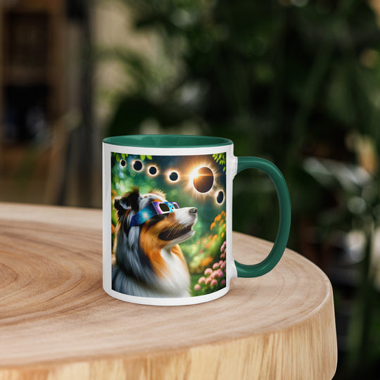 Australian Shepherd Eclipse- Mug with Color Inside v2