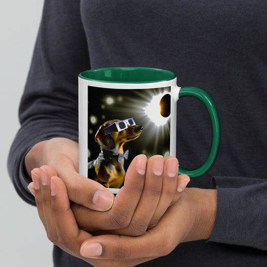 Dachshund Eclipse- Mug with Color Inside v2