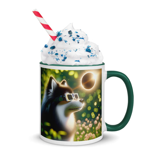 Pomsky Eclipse- Mug with Color Inside v2