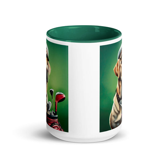 Mug with Color Inside-Labrador Retriever Golfer V2