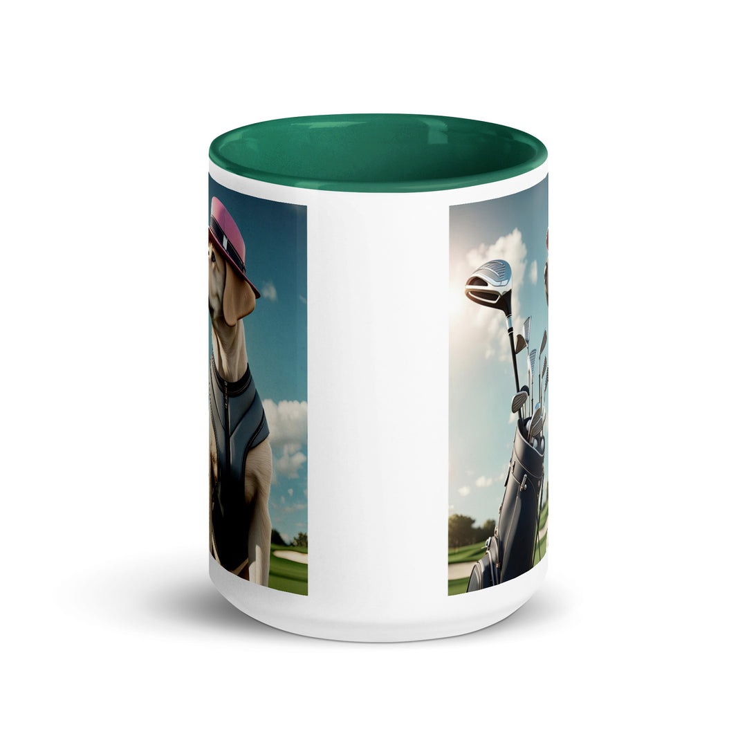 Mug with Color Inside-Labrador Retriever Golfer V3