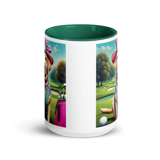 Mug with Color Inside-Labrador Retriever Golfer V6