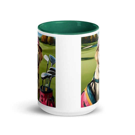 Mug with Color Inside-Labrador Retriever Golfer V10