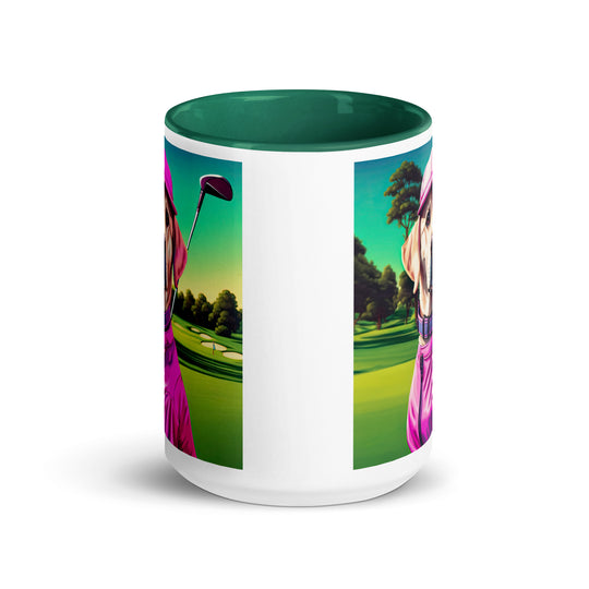 Mug with Color Inside-Labrador Retriever Golfer V14