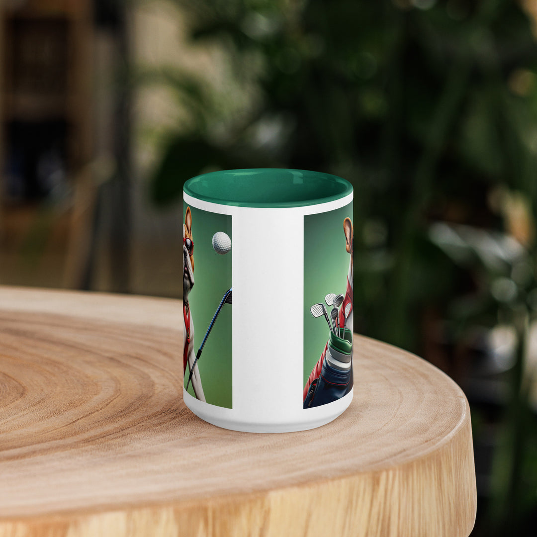 Bulldog Golfer- Mug with Color Inside V3