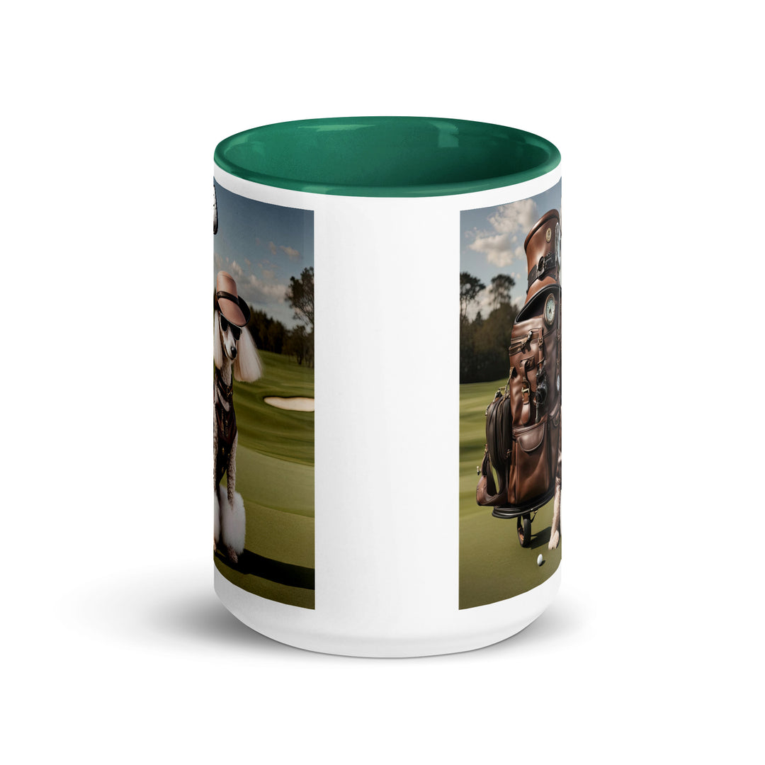 Poodle Golfer- Mug with Color Inside v6