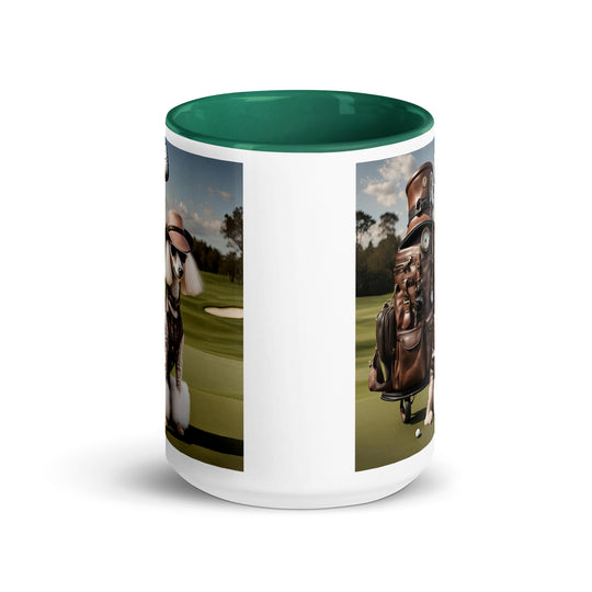 Poodle Golfer- Mug with Color Inside v6