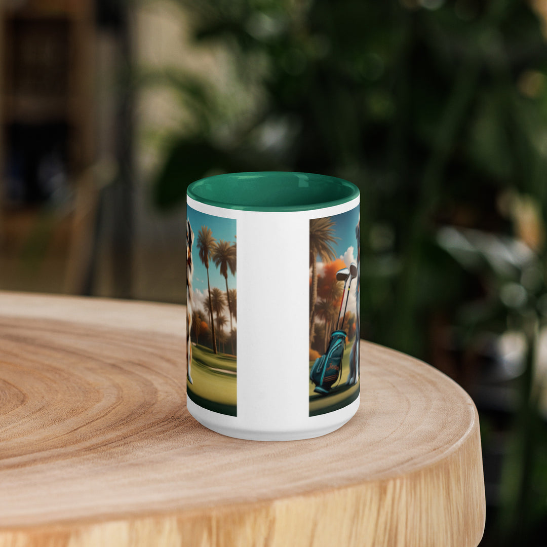 Australian Shepherd Golfer- Mug with Color Inside v2