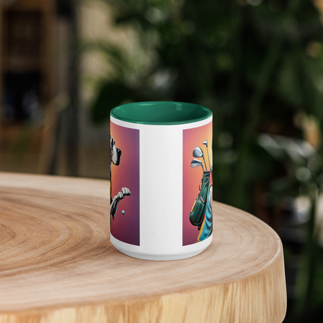 Great Dane Golfer- Mug with Color Inside