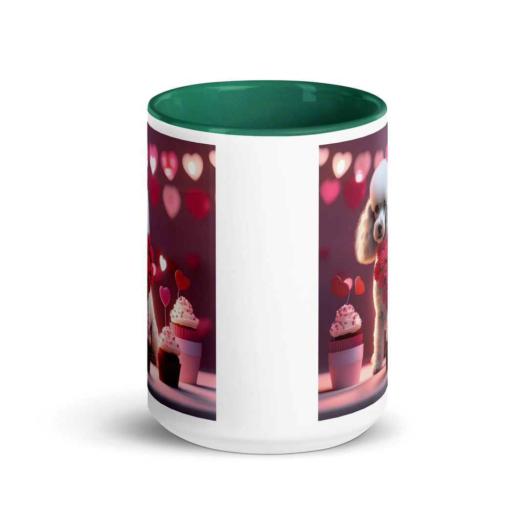 Poodle Romantic- Mug with Color Inside v3