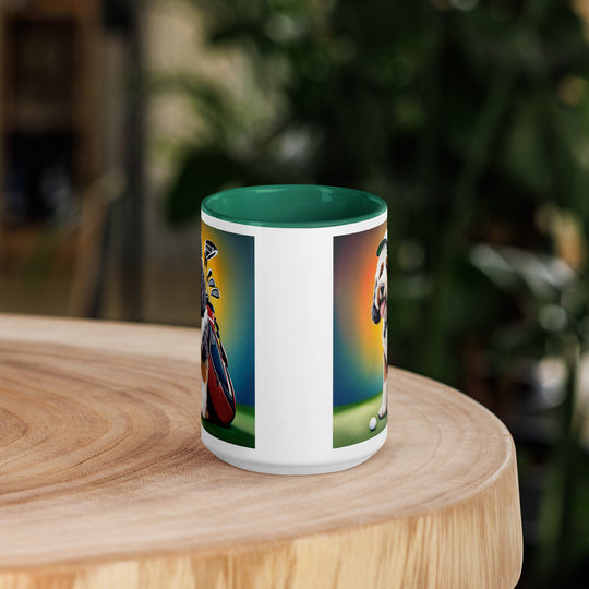 Bernedoodle Golfer- Mug with Color Inside v6