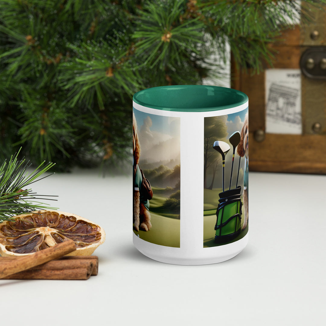 Cavapoo Golfer- Mug with Color Inside