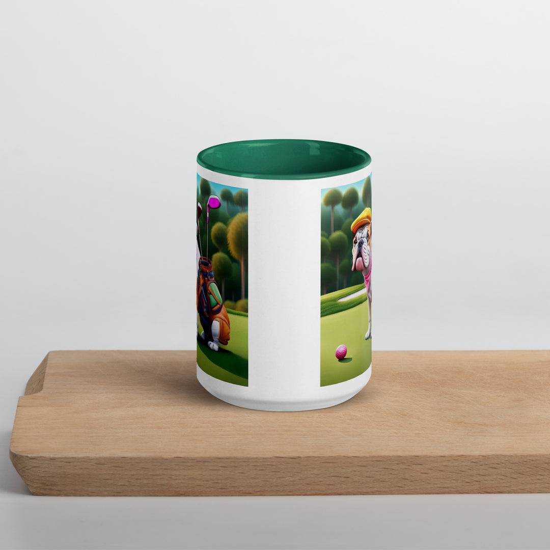 Catahoula Bulldog Golfer- Mug with Color Inside v5