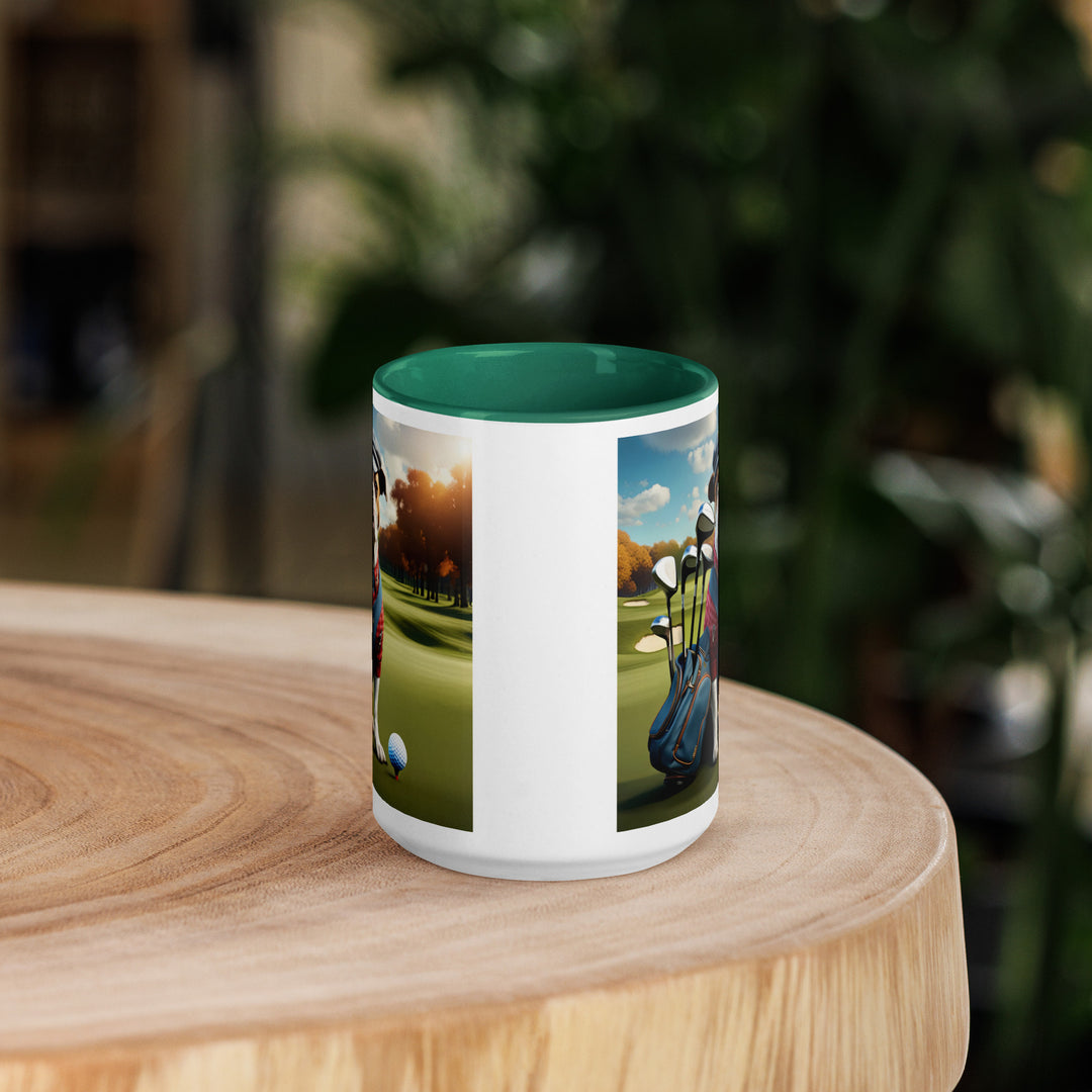 Catahoula Bulldog Golfer- Mug with Color Inside v6