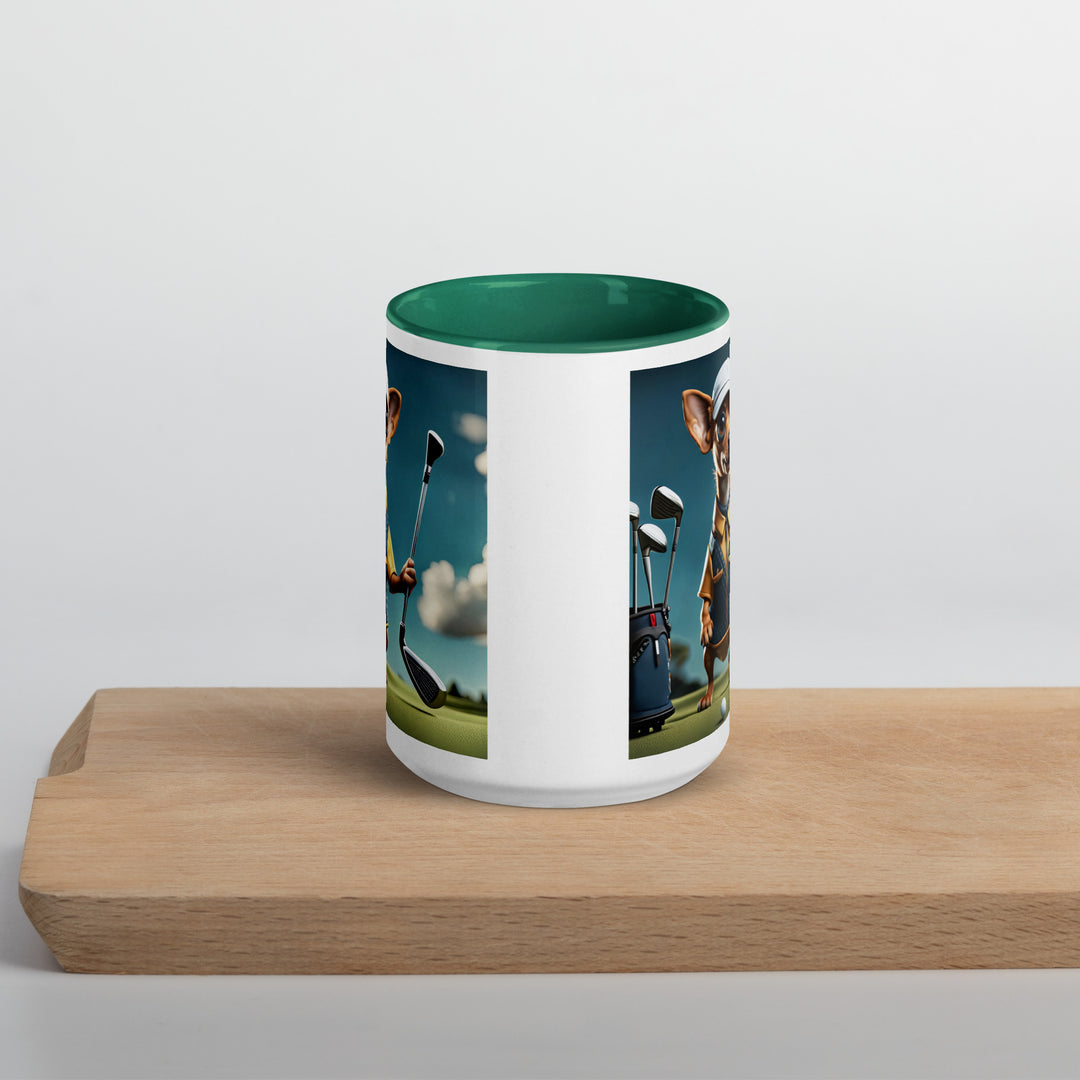 Chiweenie Golfer- Mug with Color Inside v2