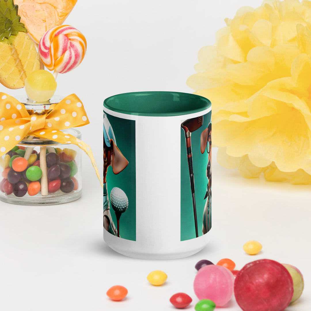 Chiweenie Golfer- Mug with Color Inside v5