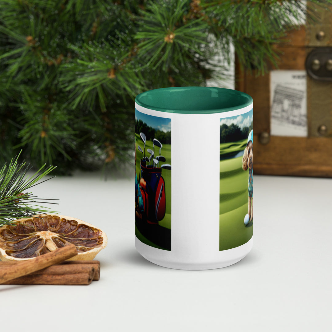 Cockapoo Golfer- Mug with Color Inside v5