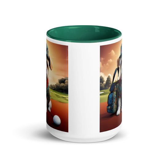 Pekapoo Golfer- Mug with Color Inside v5