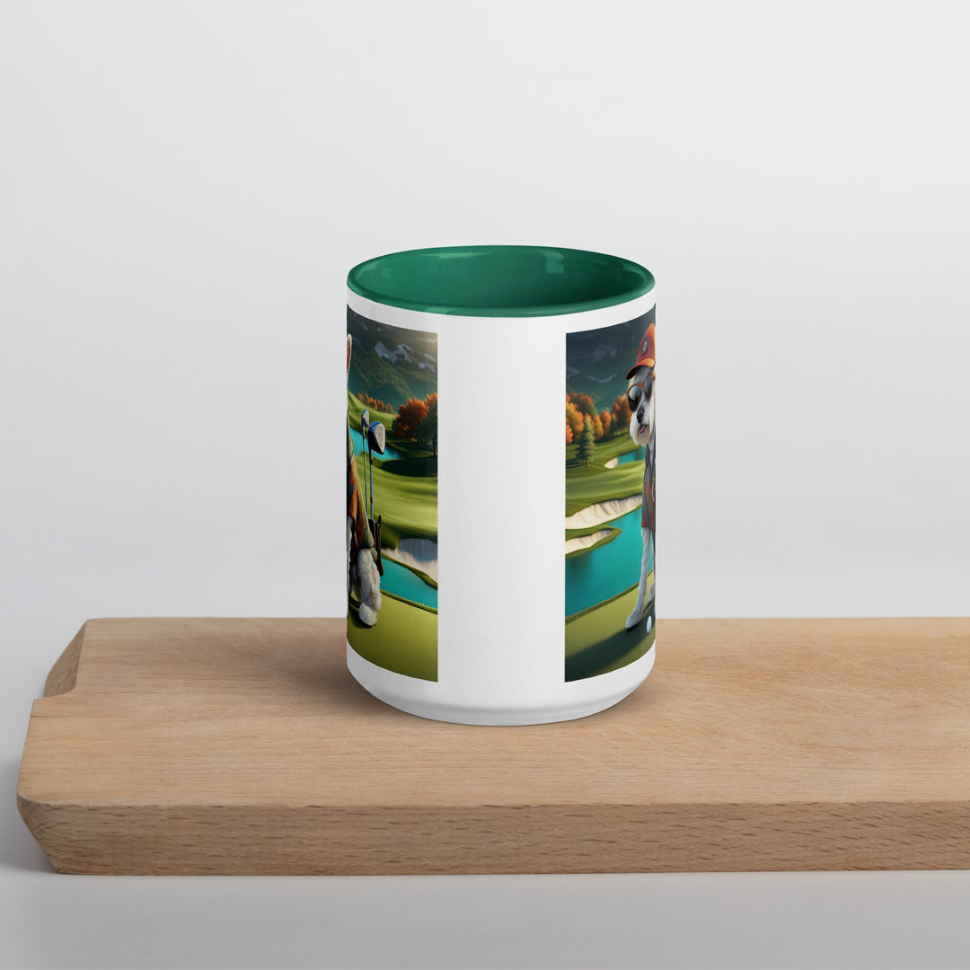 Pekapoo Golfer- Mug with Color Inside v13