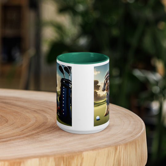 Pekapoo Golfer- Mug with Color Inside v6