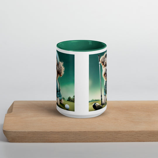 Shih-Poo Golfer- Mug with Color Inside