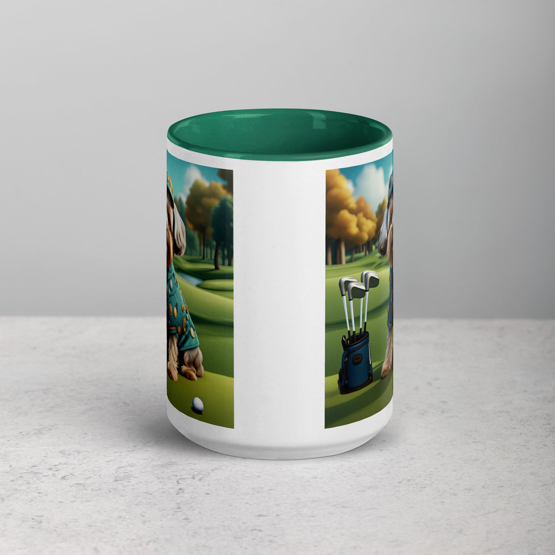 Yorkipoo Golfer- Mug with Color Inside v3