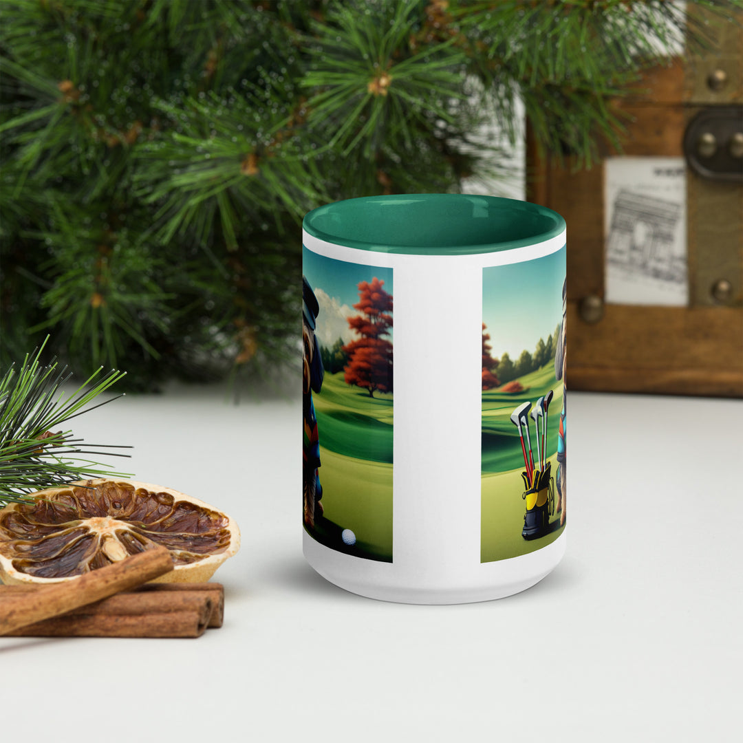 Yorkipoo Golfer- Mug with Color Inside v5