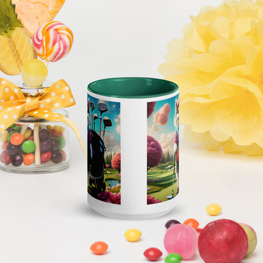 Pomsky Golfer- Mug with Color Inside v13