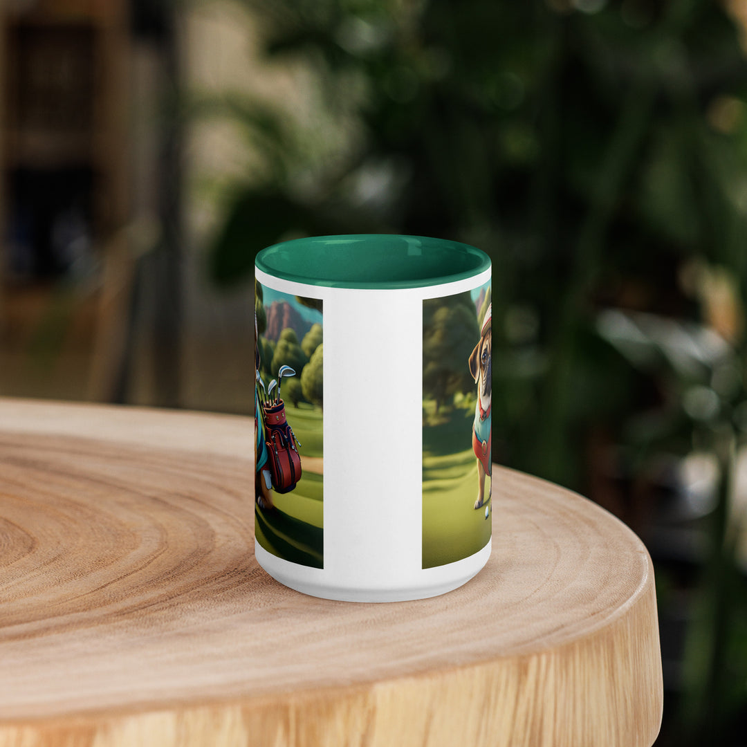 Puggle Golfer- Mug with Color Inside v5