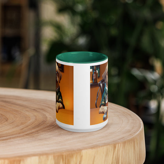 Puggle Golfer- Mug with Color Inside v14