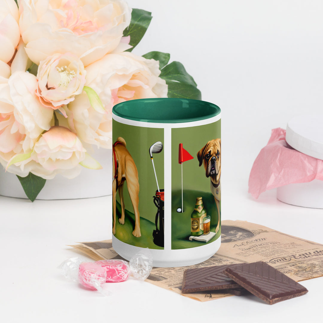 Puggle Golfer- Mug with Color Inside v15